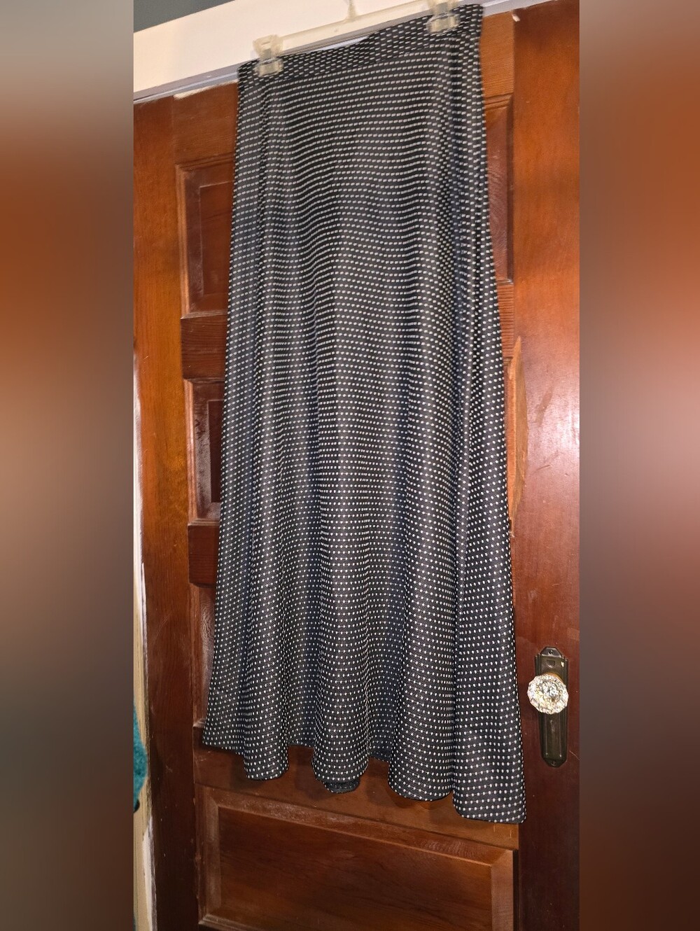 Black and White Polka Dot A Line Maxi Skirt